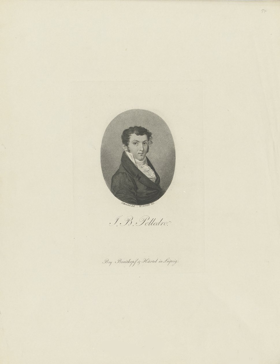 Portrett av fiolinisten og komponisten Giovanni Battista Polledro 1781-1853, ca. 1810. av Wilhelm Arndt