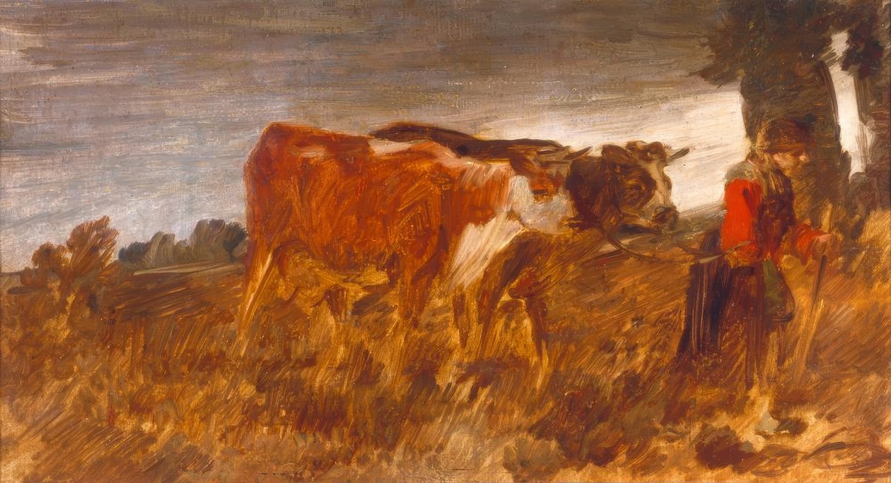 Bondekone med kyr av Wilhelm Busch