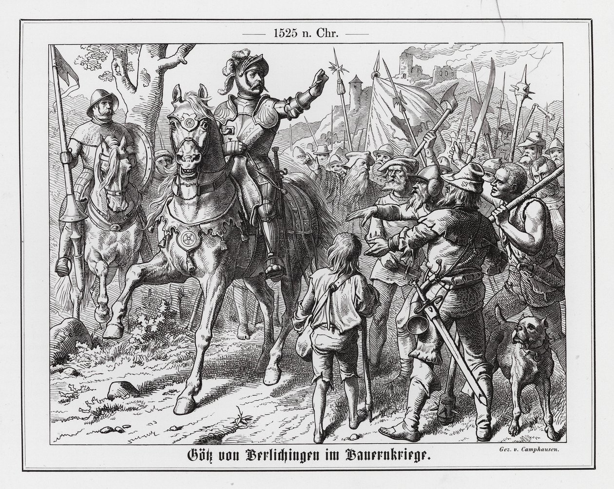 Goetz von Berlichingen under den tyske bondekrigen av Wilhelm Camphausen