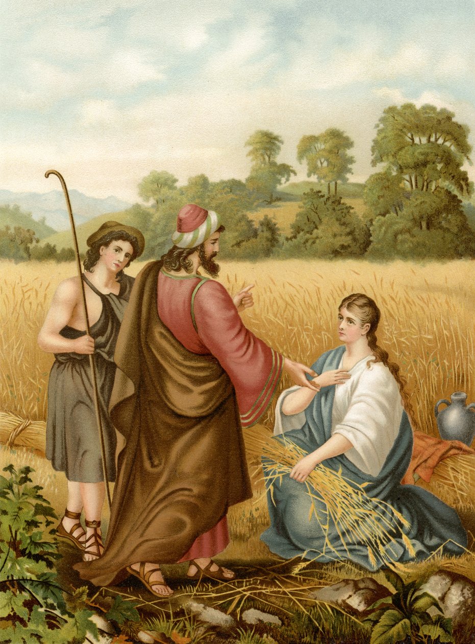 Ruth på Boas mark (farge litho) av Wilhelm Ebbinghaus