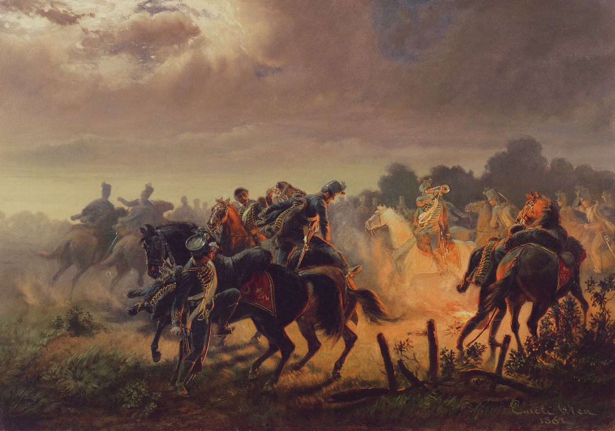 Night Alert, Hussar-utpost i den italienske kampanjen 1848-49, 1862 av Wilhelm Emele