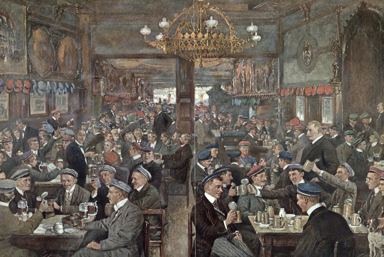 Studentbrasseriet til Thuringer Hof i Leipzig, ca. 1900 av Wilhelm Gause