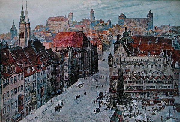 Hauptmarkt, Nürnberg av Wilhelm Georg (after) Ritter