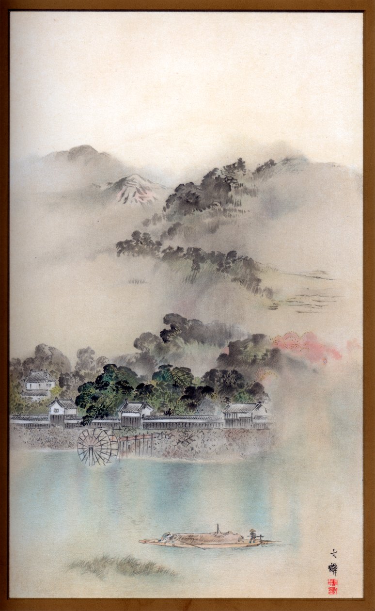 En vårmorgen ved elven Yodo, ca 1870 1886. av Wilhelm Greve