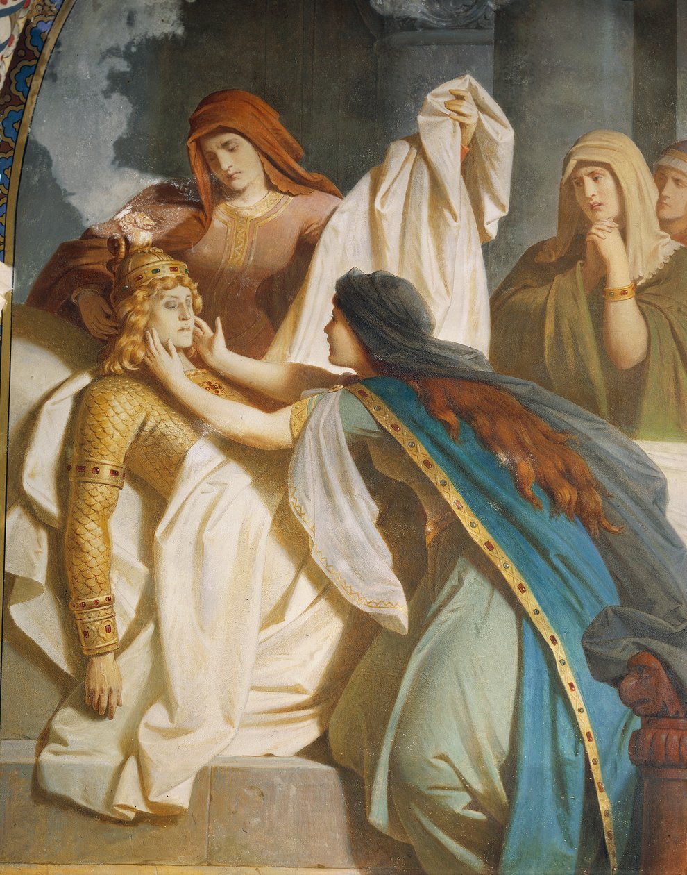 Sigurds død, fra Sigurd-sagaen, Nedre sal, ca. 1882-83 (veggmaleri) av Wilhelm Hauschild