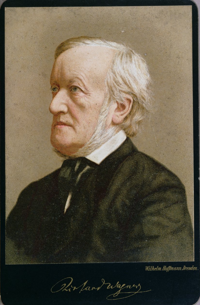 Portrett av Richard Wagner (1813-83) (farget bilde) av Wilhelm Hoffmann
