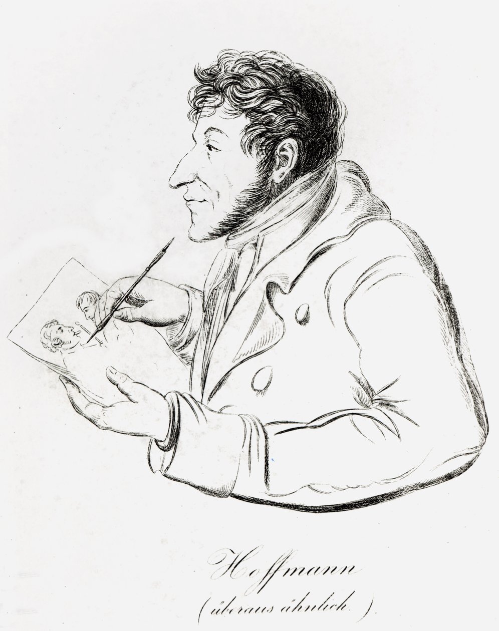 Selvportrett av Hoffmann som skildrer seg selv ved å lage et selvportrett (bw-bilde) av Wilhelm Hoffmann