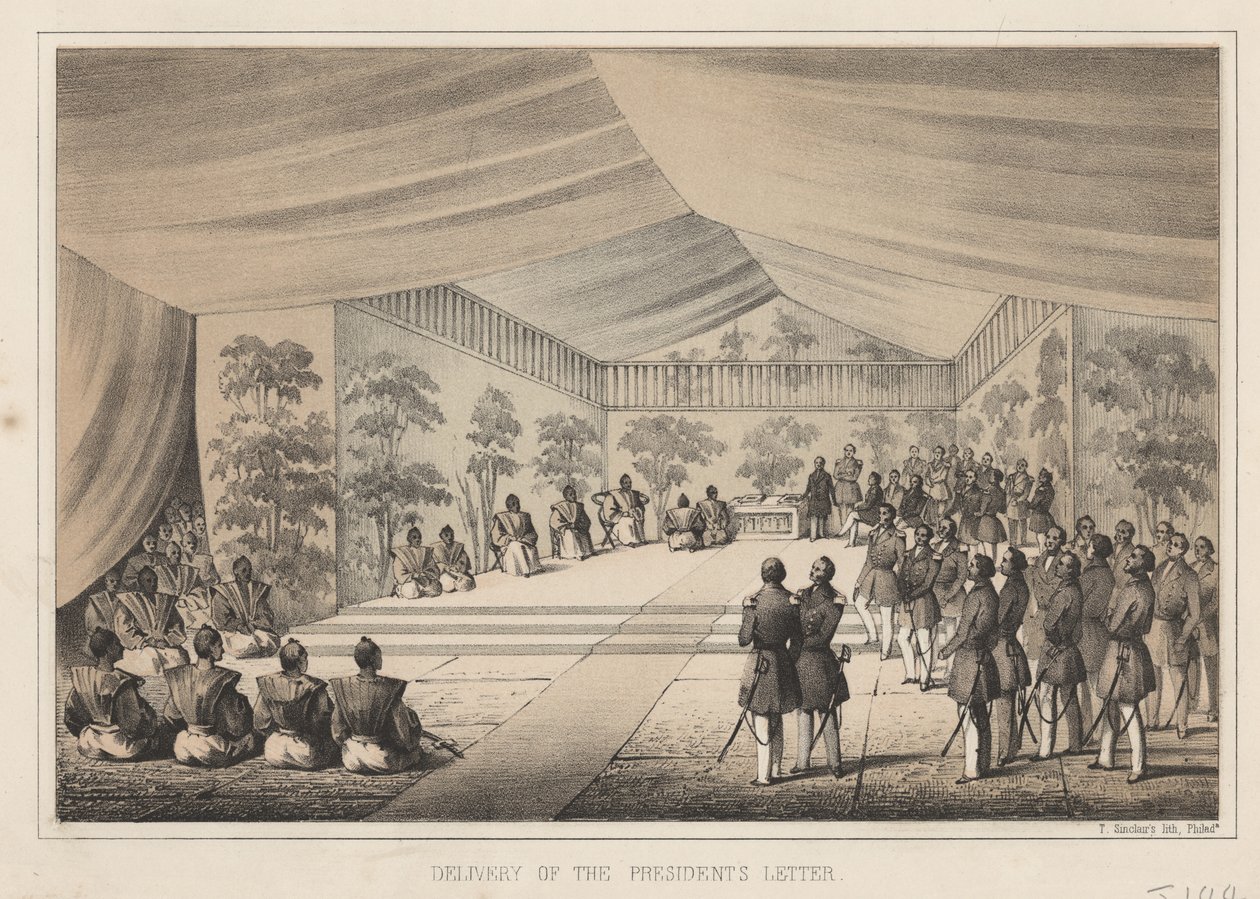 Levering av presidentens brev, 1855 av Wilhelm Joseph Heine