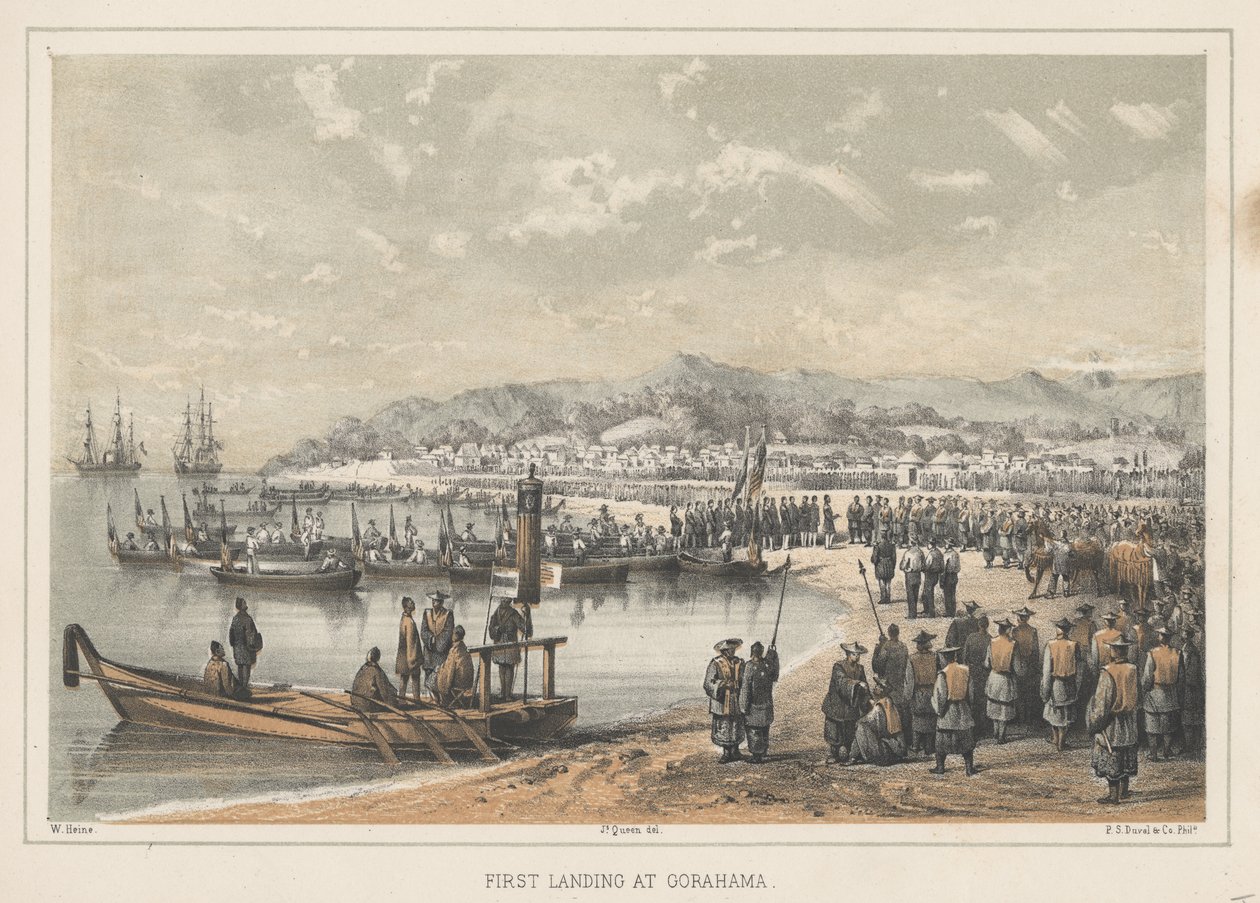 Første landing ved Gorahama, 1855 av Wilhelm Joseph Heine
