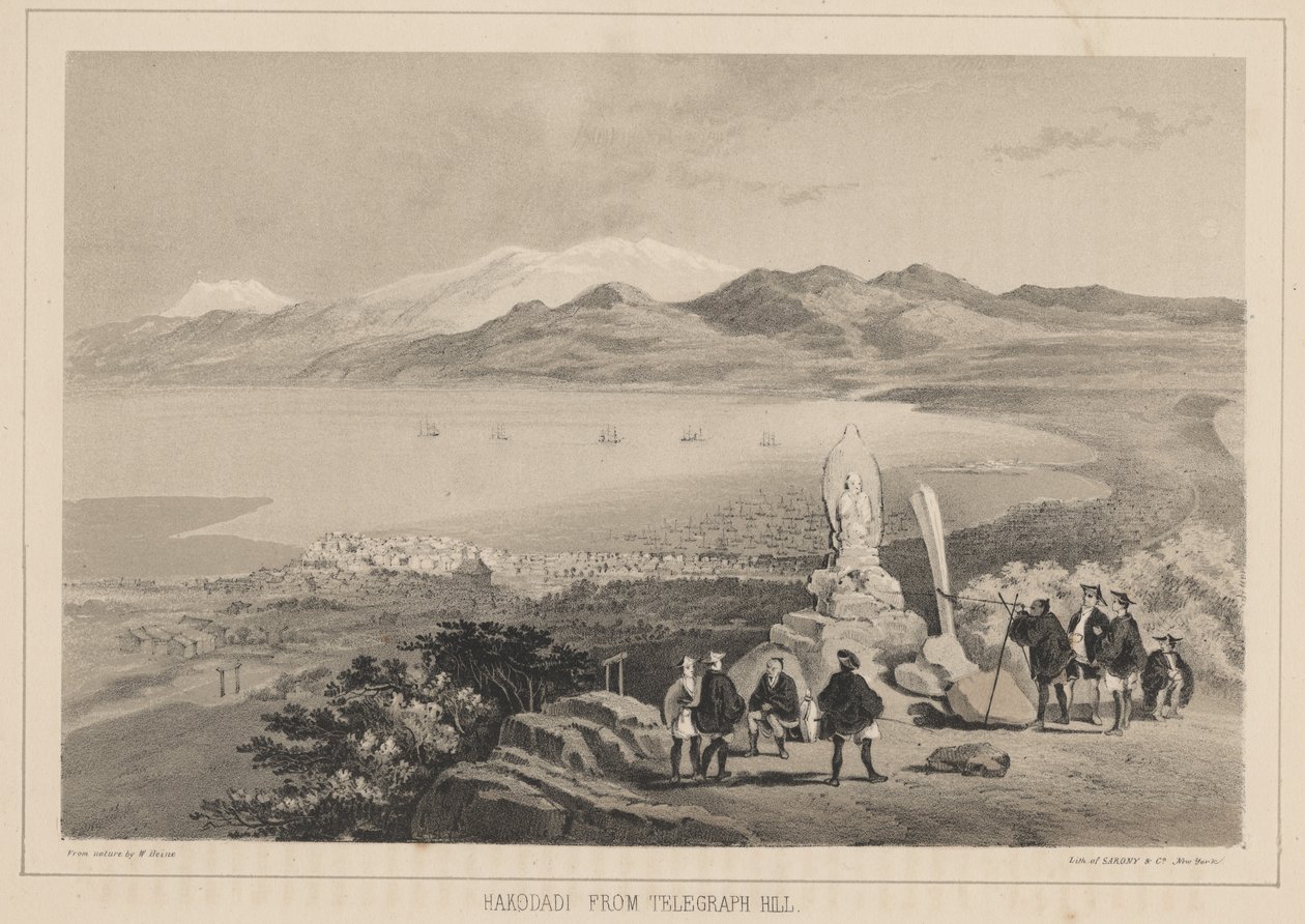 Hakodadi fra Telegraph Hill, 1855 av Wilhelm Joseph Heine