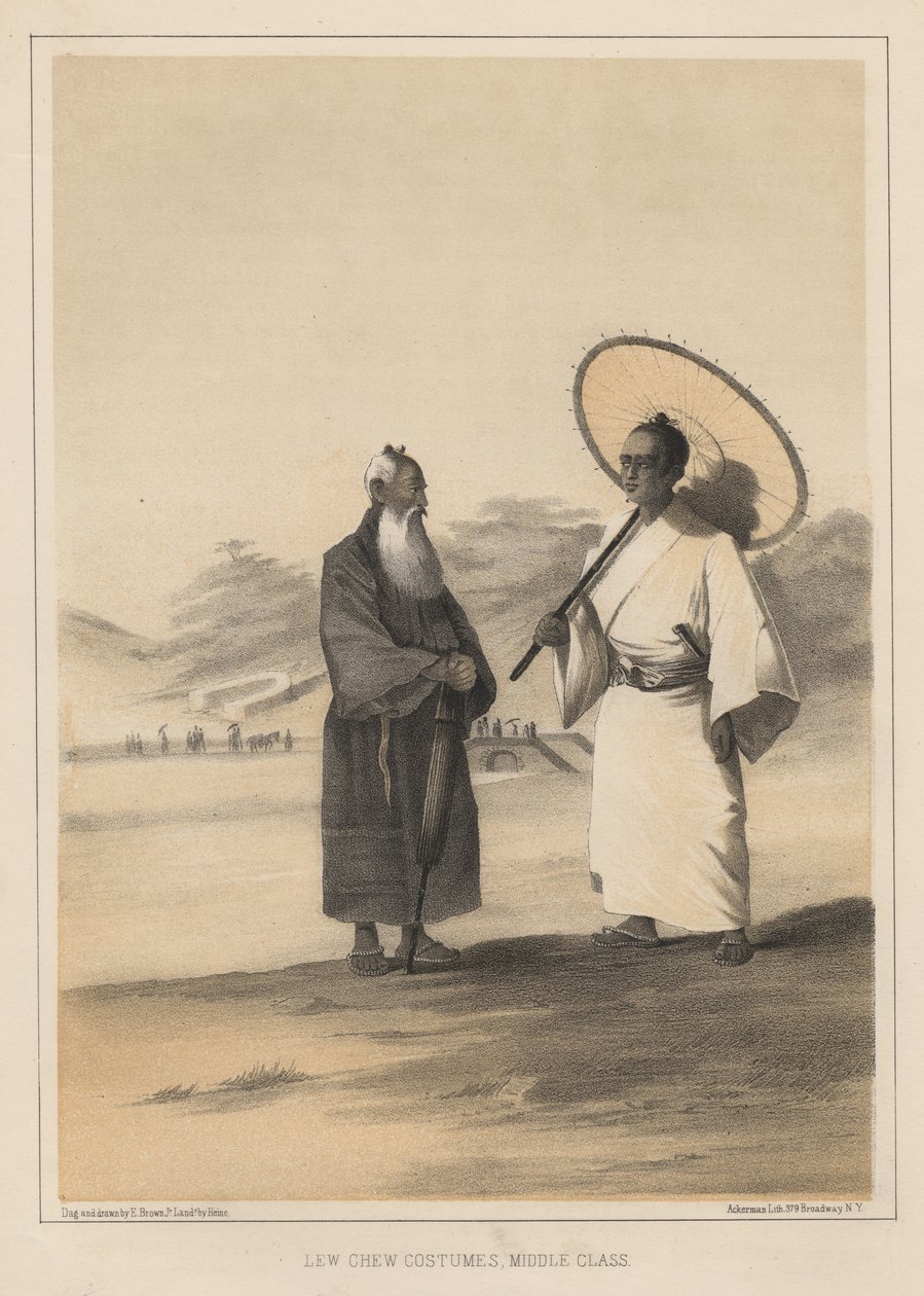 Lew Chew-kostymer, middelklasse, 1855 av Wilhelm Joseph Heine