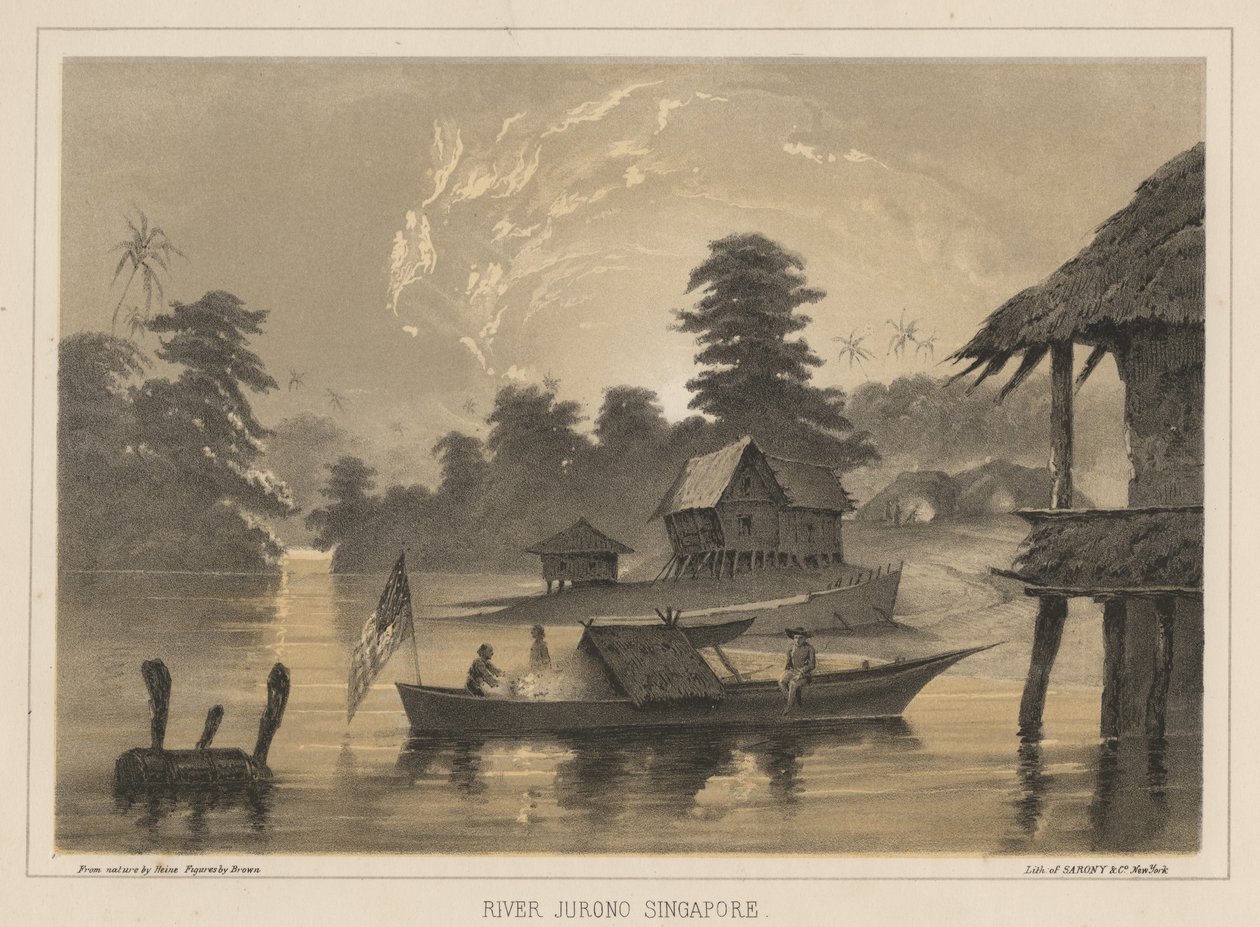 River Jurono, Singapore, 1855 av Wilhelm Joseph Heine