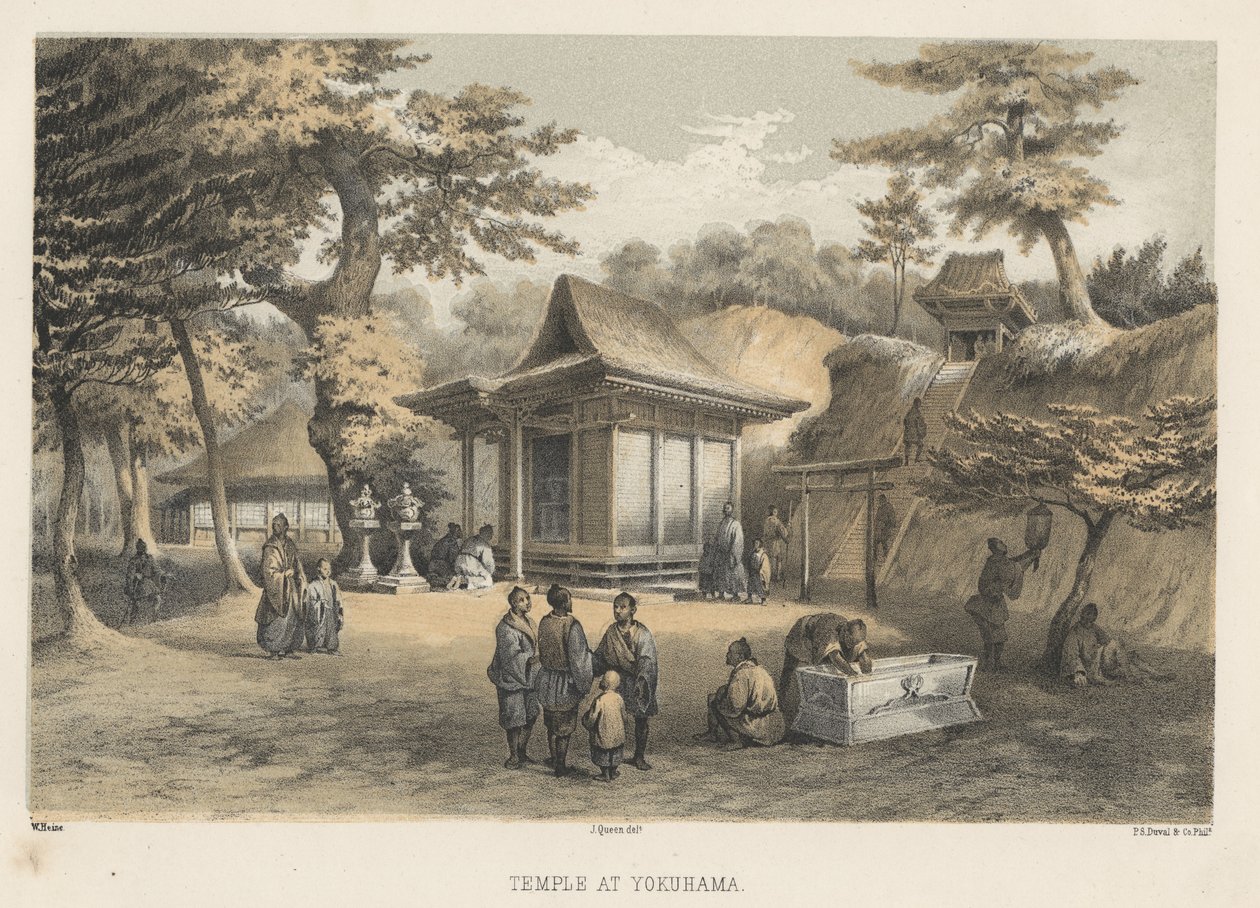Tempel i Yokuhama, 1855 av Wilhelm Joseph Heine