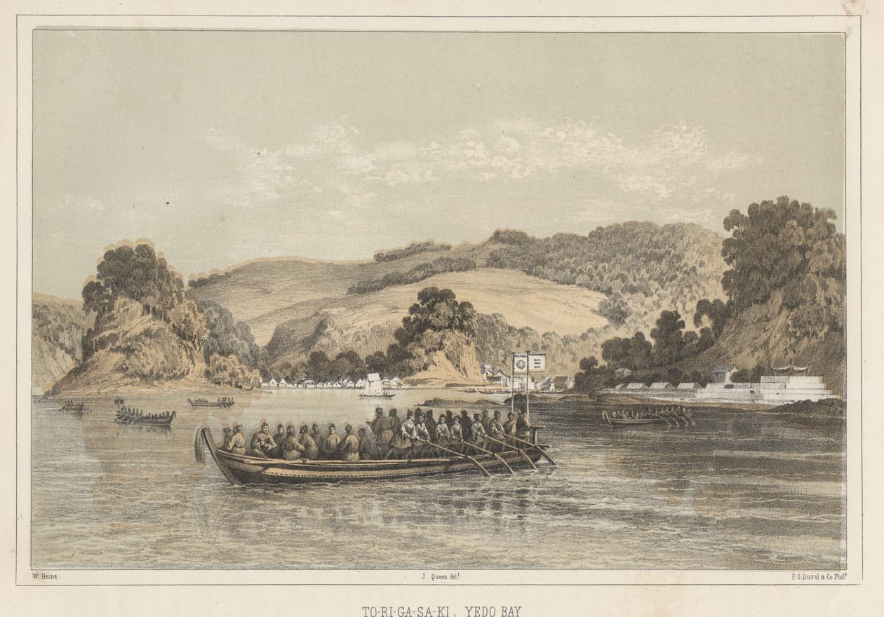To-Ri-Ga-Sa-Ki, Yedo Bay, 1855 av Wilhelm Joseph Heine