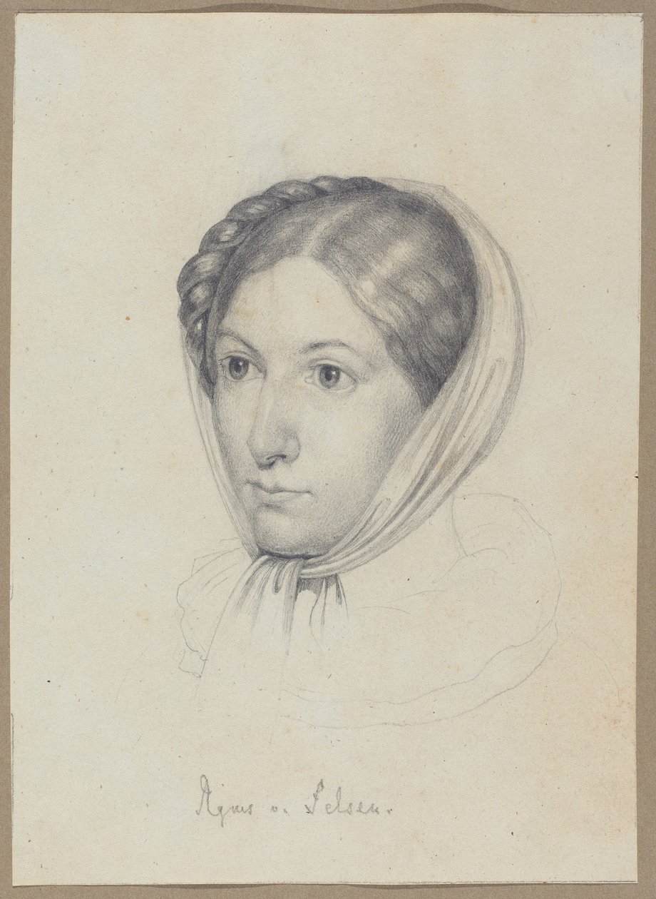Agnes von Felsen, ca. 1822 (grafitt) av Wilhelm Kügelgen