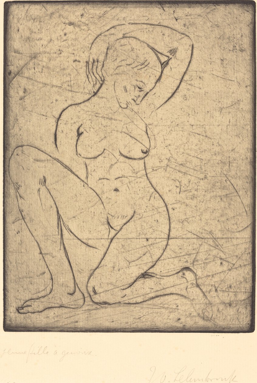 Knestående, liten av Wilhelm Lehmbruck