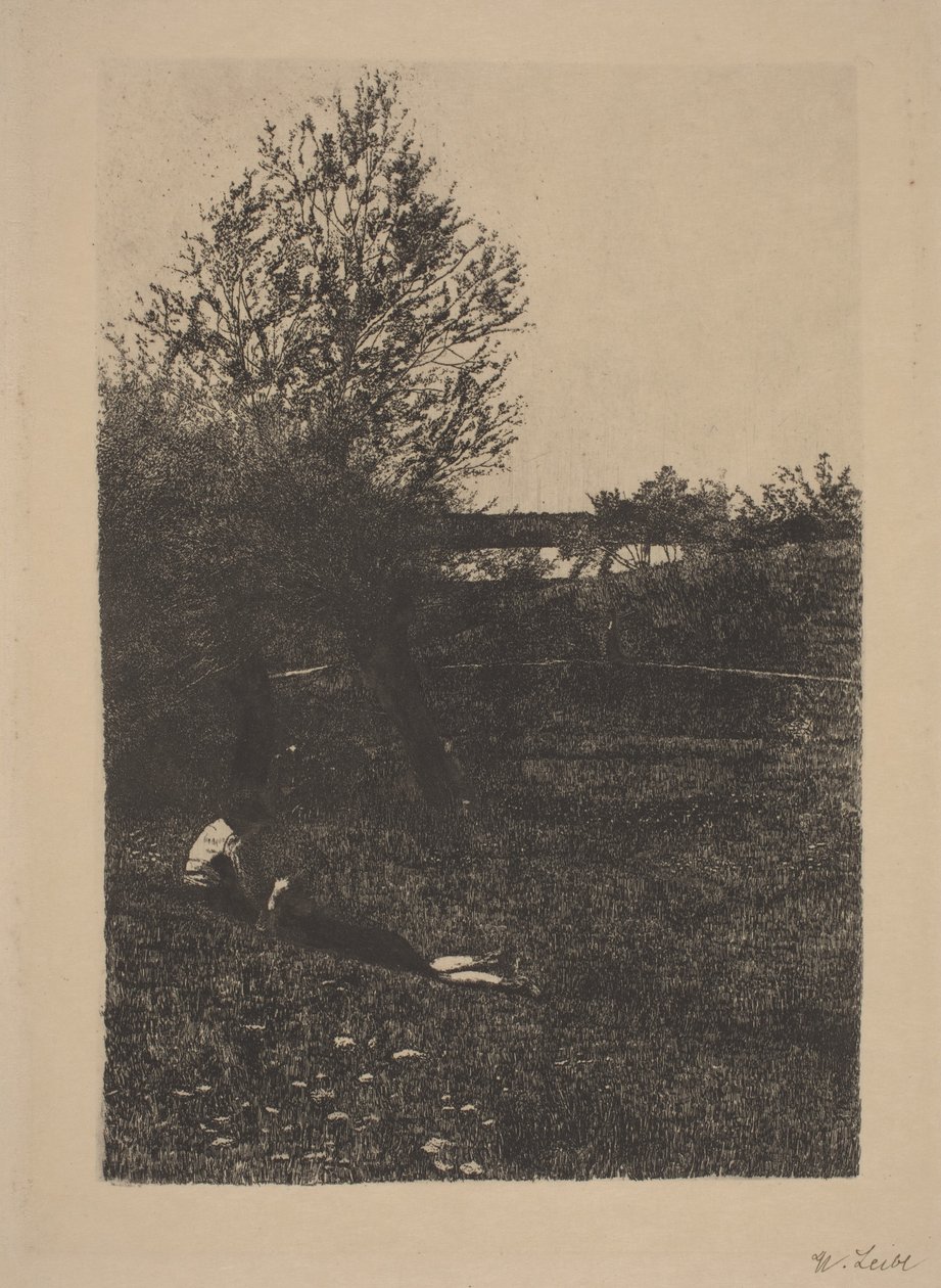 Eng med barn av Wilhelm Maria Hubertus Leibl