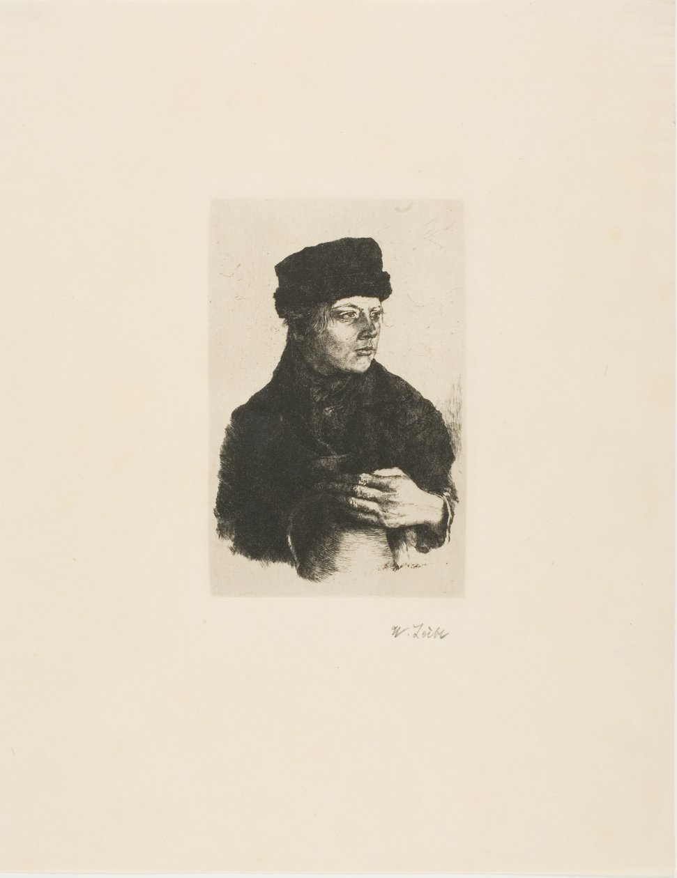Bondegutt med kanne av Wilhelm Maria Hubertus Leibl