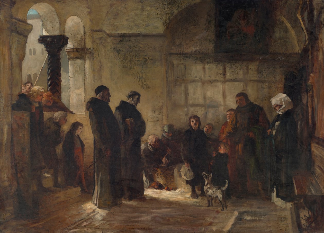 Luthers inntreden i klosterskolen av Wilhelm Lindenschmit der Jüngere