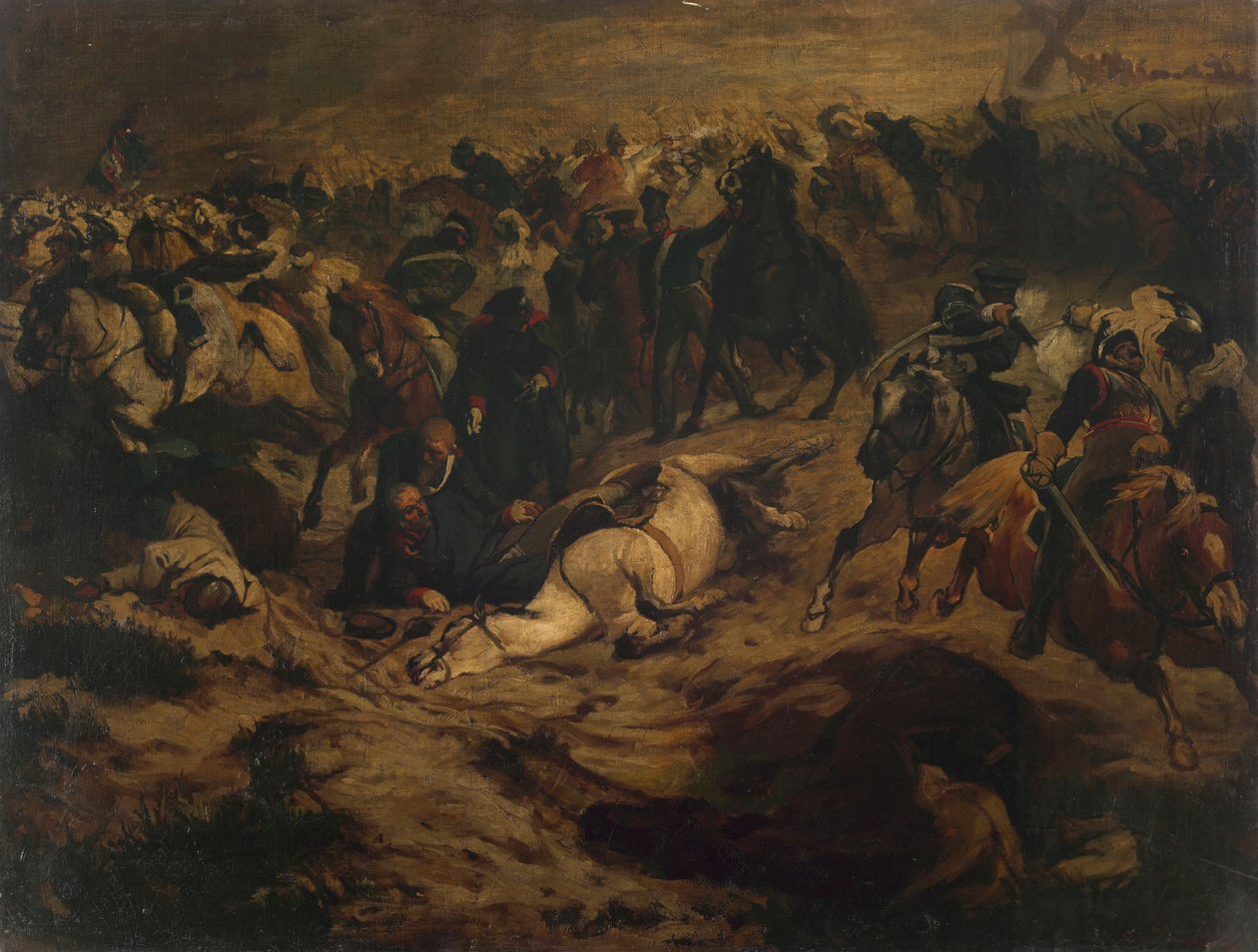 Blücher er såret nær Ligny av Wilhelm Lindenschmit der Jüngere
