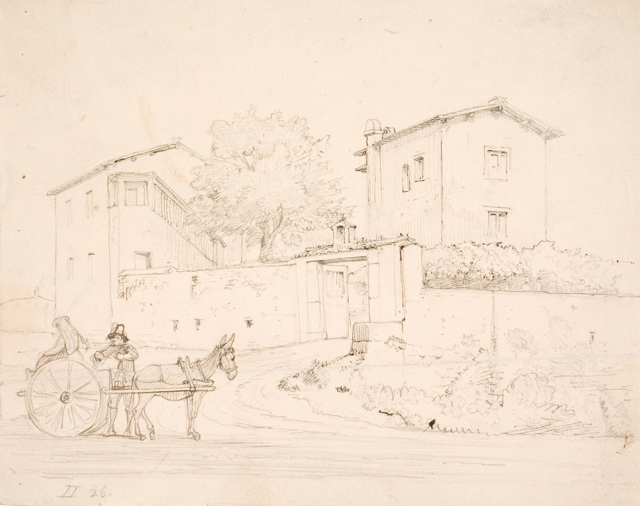 Eselvogn utenfor Porta del Popolo av Wilhelm Marstrand