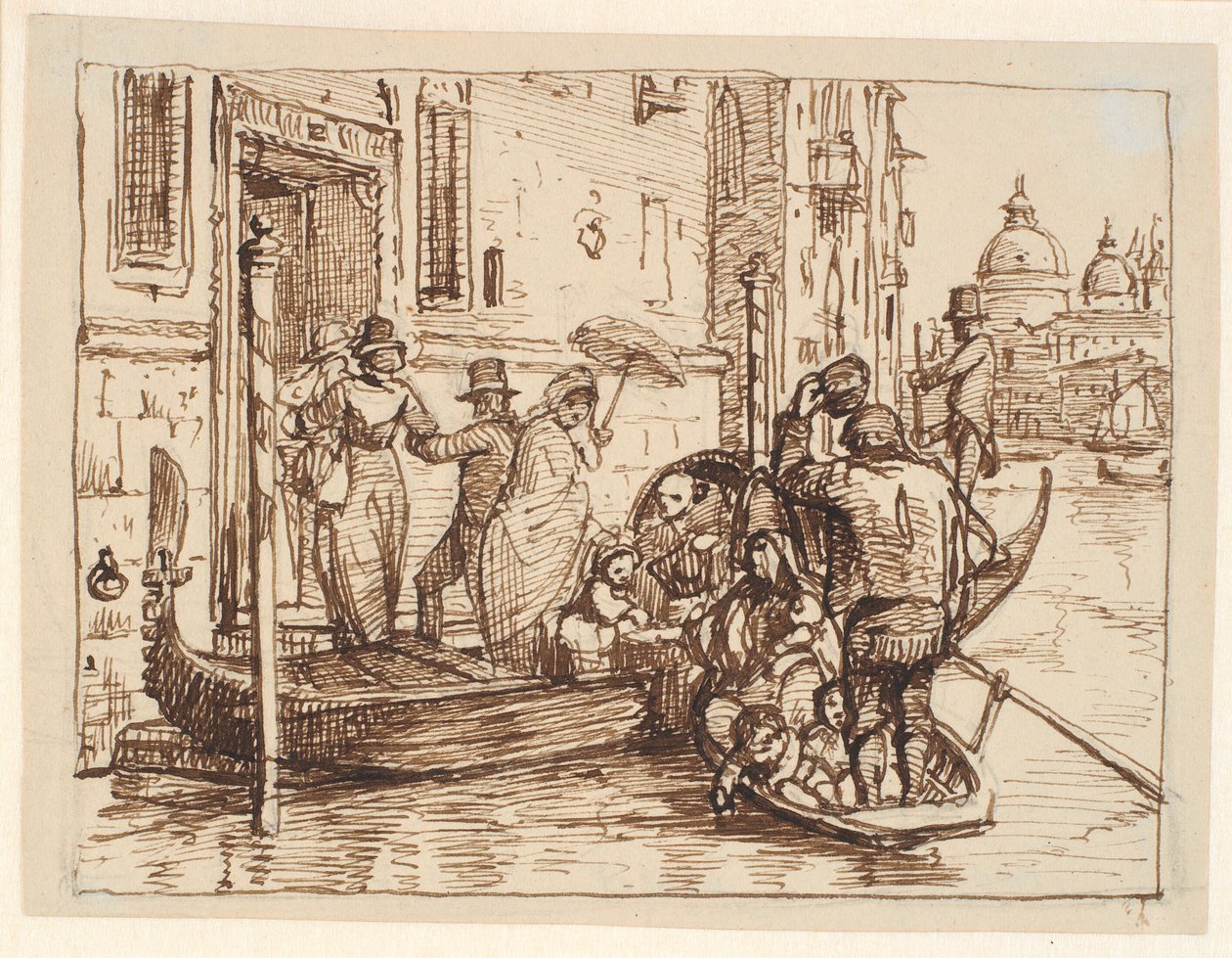Alighting from a Gondola in Canal Grande in Venice. In the Background Santa Marie delle Salute   1274230   no       norwegian Successfully Translated  Original: “" The Saffron Collect "” Detail. Painting by Jose Albinana Bru (19th century). 1877. Valencia. av Wilhelm Marstrand
