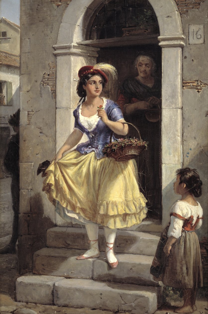 En italiensk kvinne på vei til karnevalet av Wilhelm Marstrand