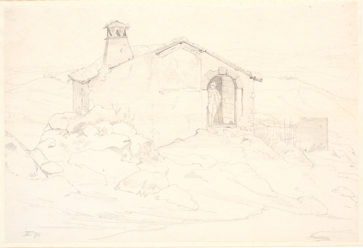 Fjelllandskap med hytte av Wilhelm Marstrand