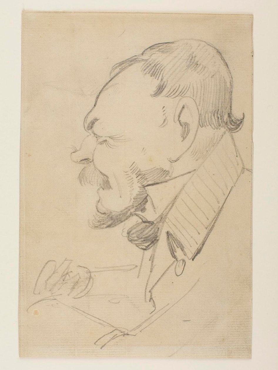 Karikatur av Gottlieb Bindesbøll av Wilhelm Marstrand