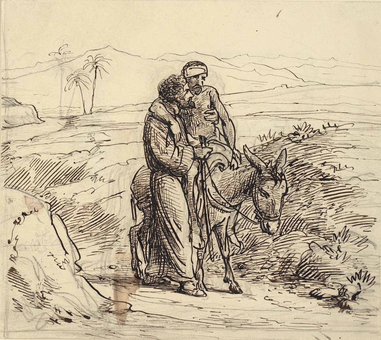 Den barmhjertige samaritan følger de sårede av Wilhelm Marstrand