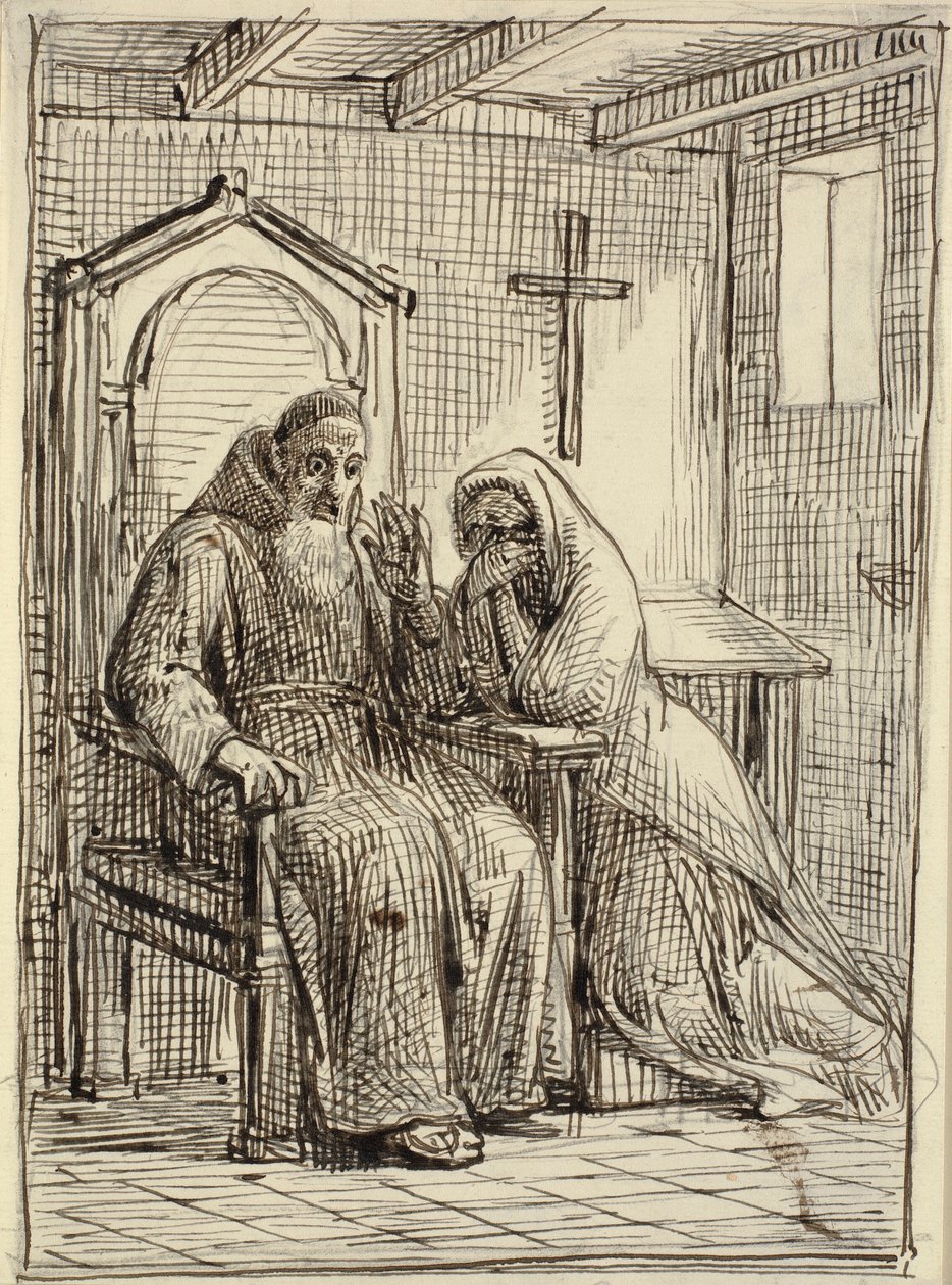 Den forferdede skriftefaren av Wilhelm Marstrand