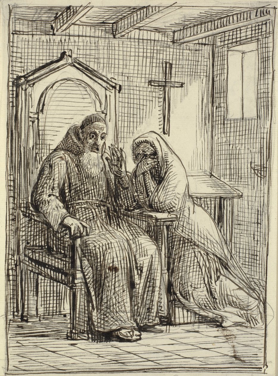 Den forferdede skriftefaren av Wilhelm Marstrand