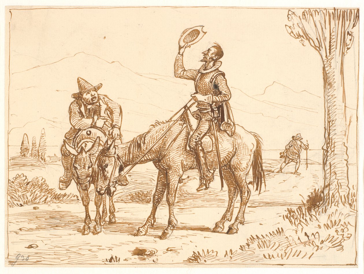 Don Quijote vurderer hjelmen sin av Wilhelm Marstrand