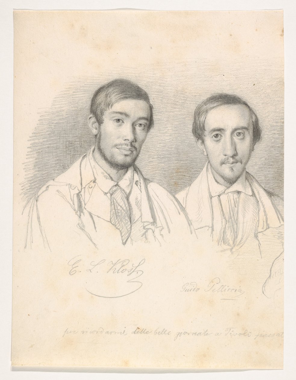 Dobbeltportrett av kunstnerne E. F. Kloss og G. Pellicia av Wilhelm Marstrand