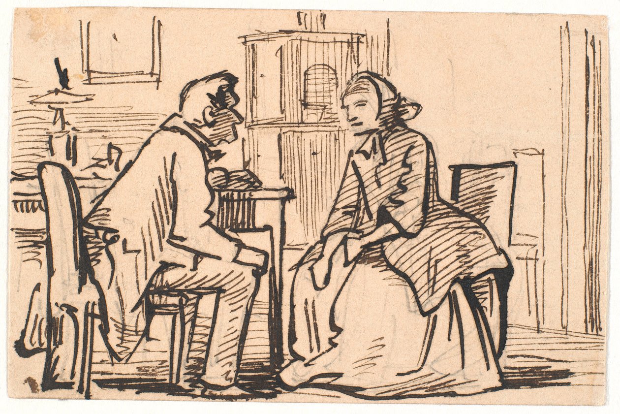 Enkens besøk av Wilhelm Marstrand