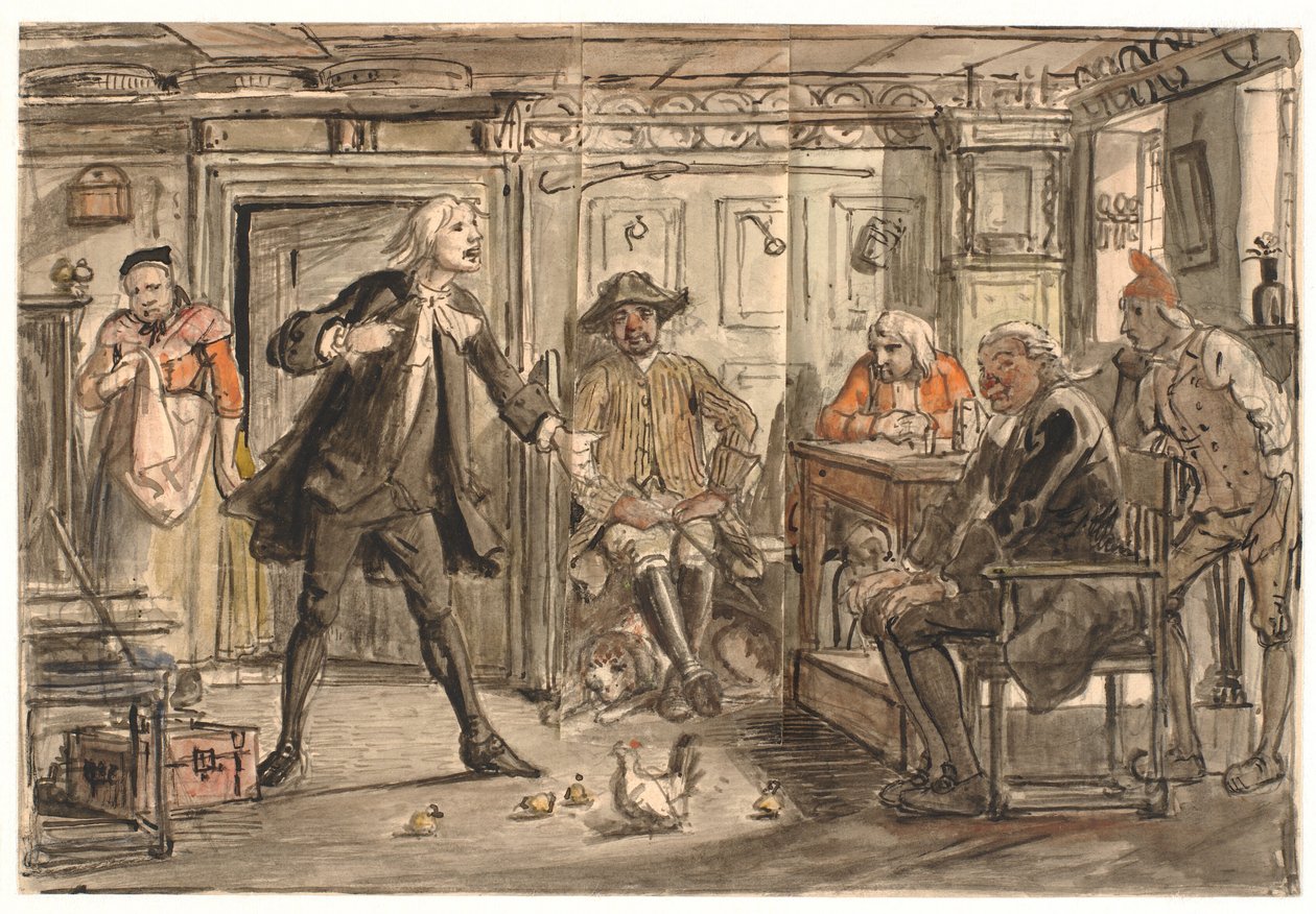 Erasmus Montanus disputerer med Per Degn av Wilhelm Marstrand