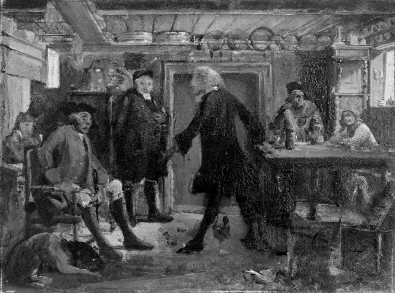 Fra Ludvig Holbergs «Erasmus Montanus», akt III, scene 3 av Wilhelm Marstrand