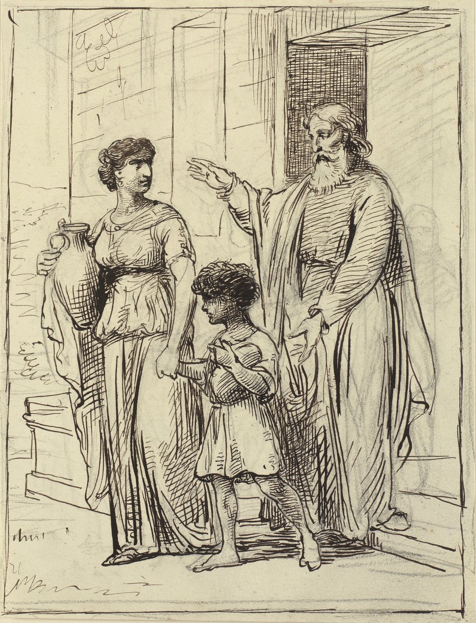Hagar og Ismael forlater Abraham av Wilhelm Marstrand