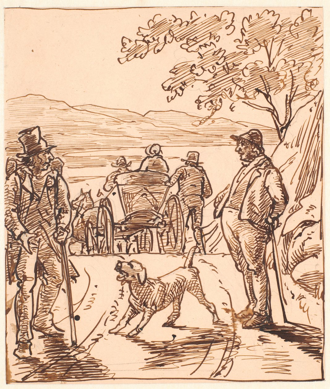 Landskap med dalbonde og håndverker av Wilhelm Marstrand