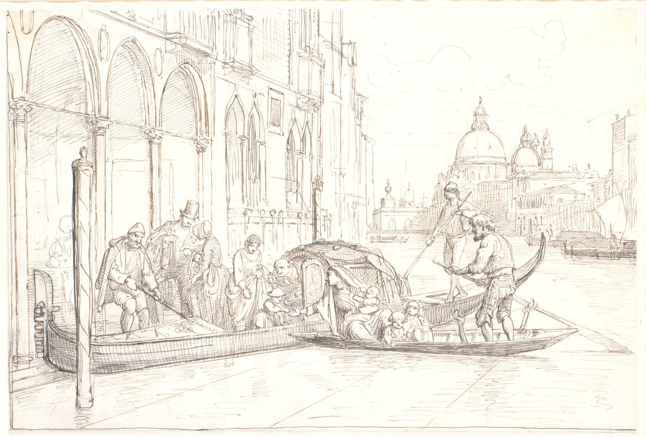 Lander ved Canal Grande i Venezia av Wilhelm Marstrand