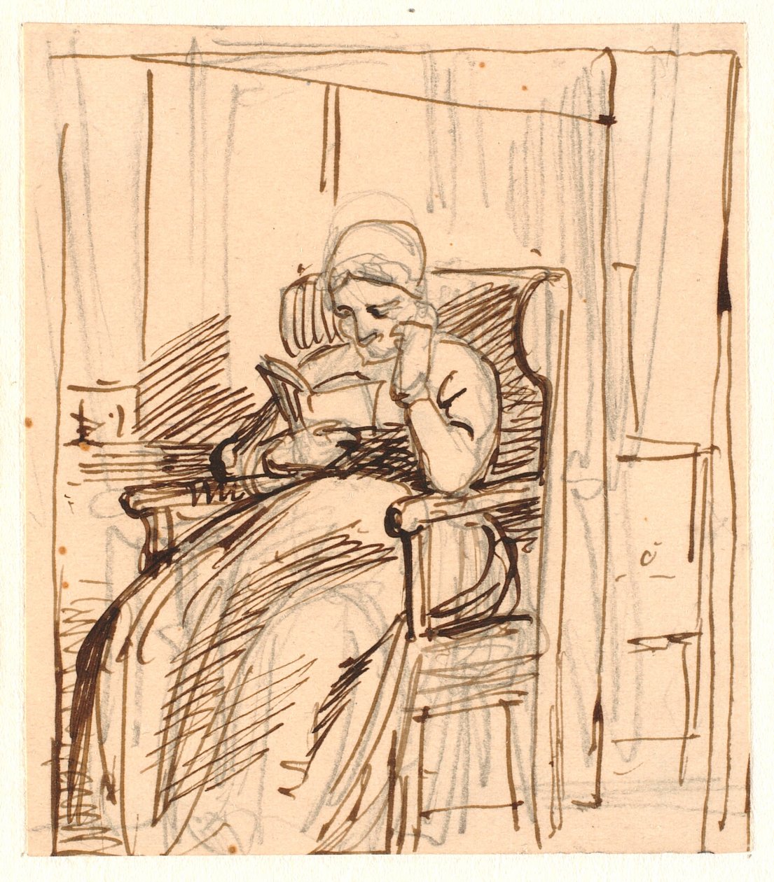 Gammel dame leser av Wilhelm Marstrand