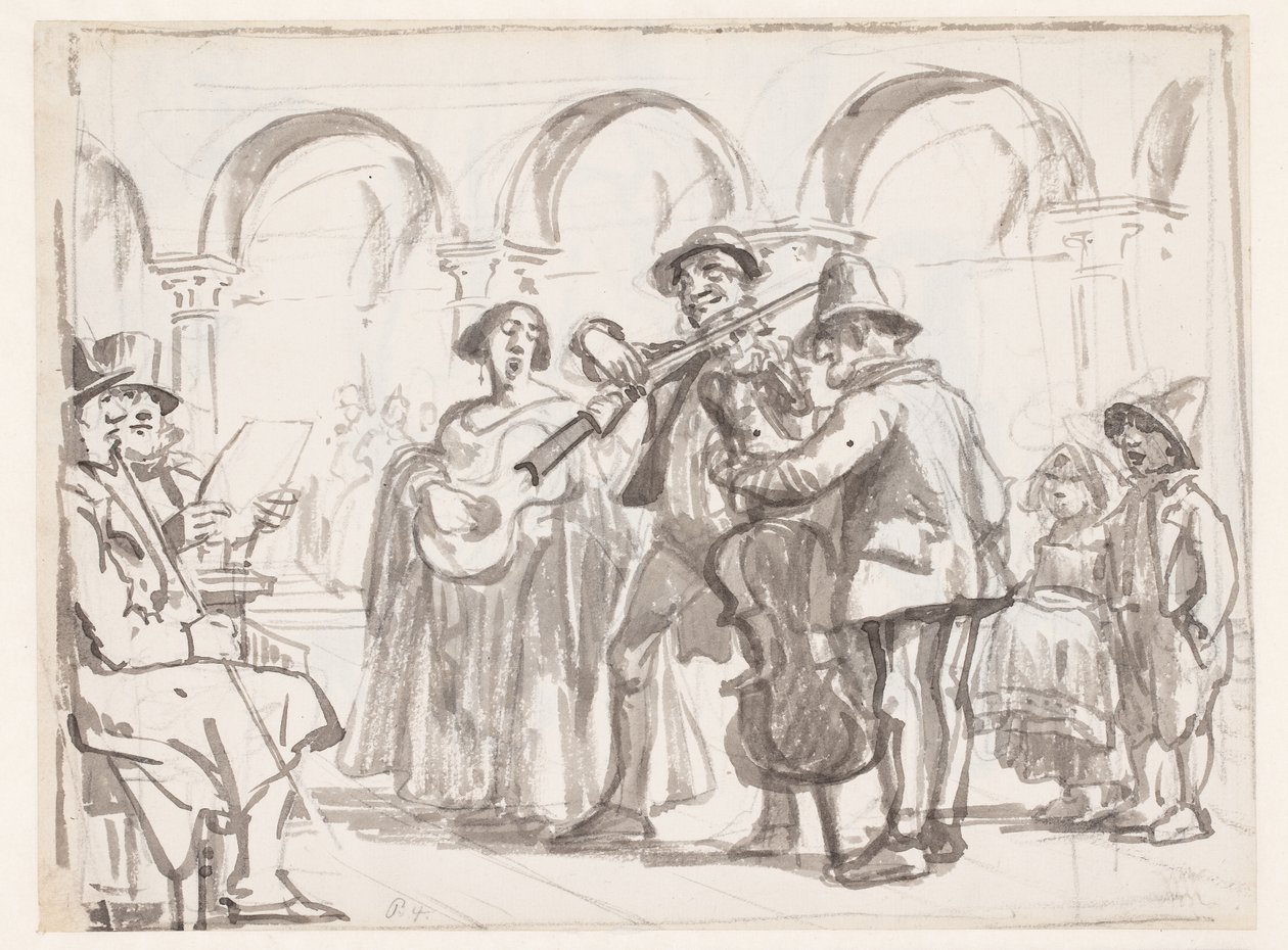 Musikeren på Marcus Square, Venezia av Wilhelm Marstrand