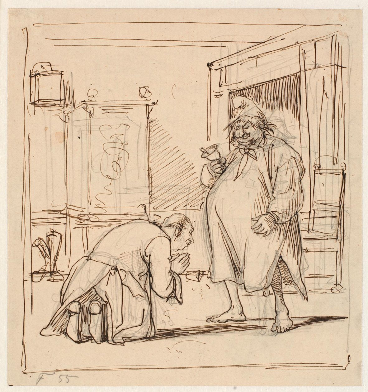 Peder Paars 1. bok 4. sang. Per Degn er reddet fra namsmannen av Wilhelm Marstrand