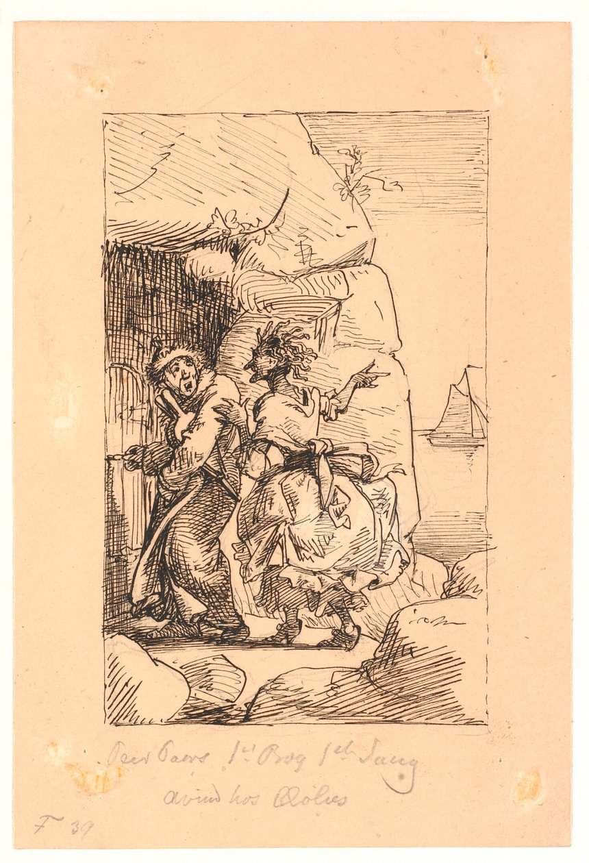 "Per Paars 1. bok 1. sang. Misunnelse på Æolus av Wilhelm Marstrand