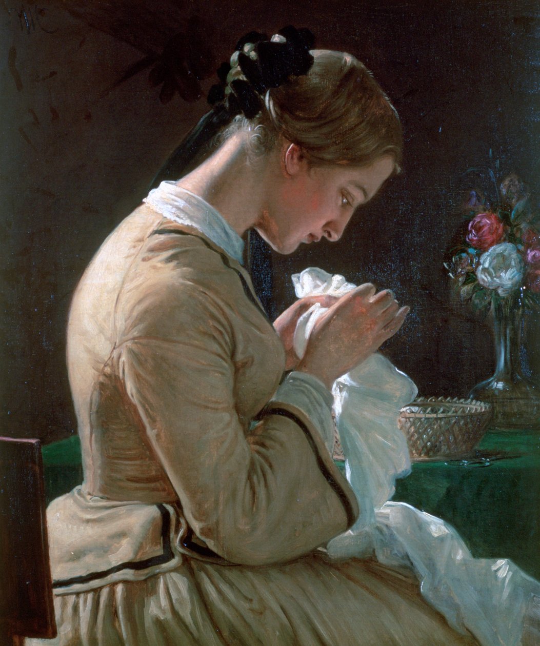 Portrett av Thora Maria Borch, c1830-1873 av Wilhelm Marstrand