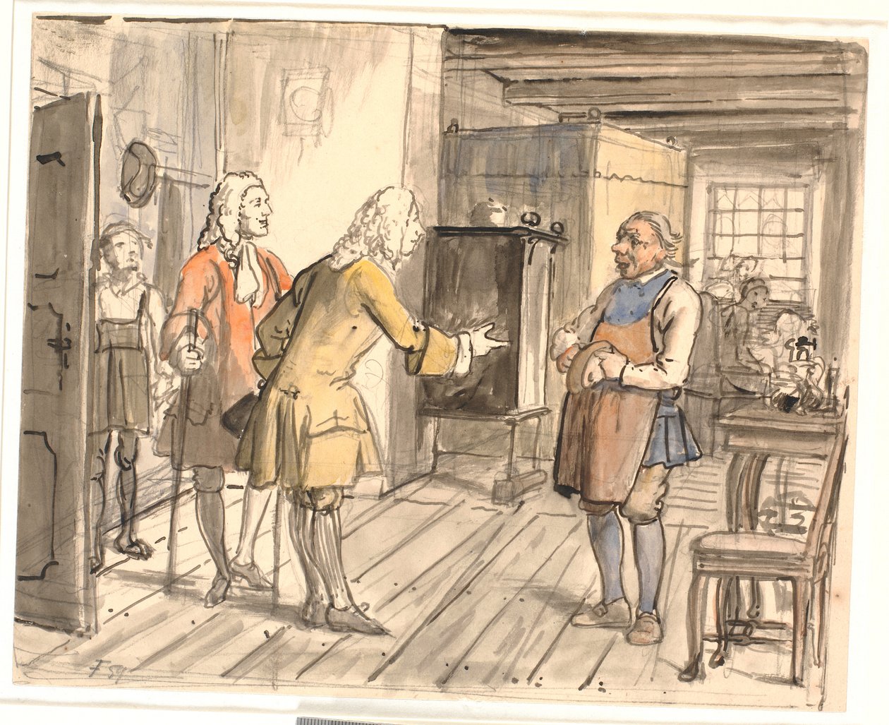 Rådmennenes gratulasjonsbesøk. (Den politiske pitcher) av Wilhelm Marstrand