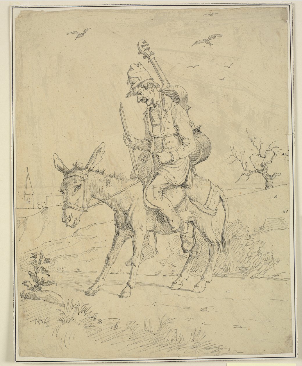 Spelemann på et esel av Wilhelm Marstrand