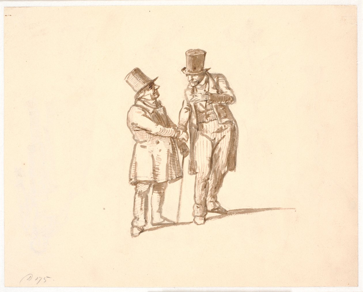 To herrer i høye hatter snakker av Wilhelm Marstrand