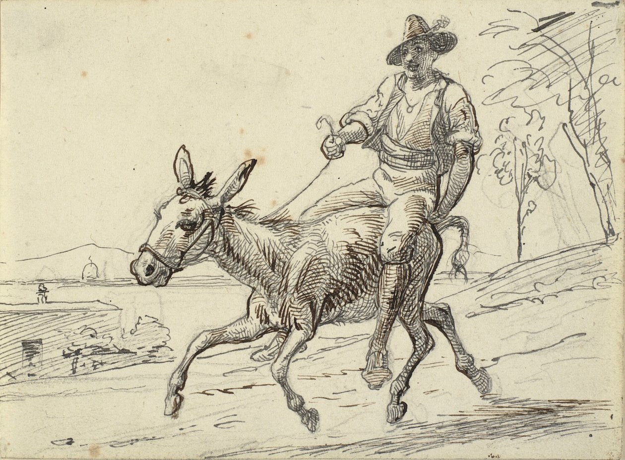 Ung fyr rir på et esel av Wilhelm Marstrand