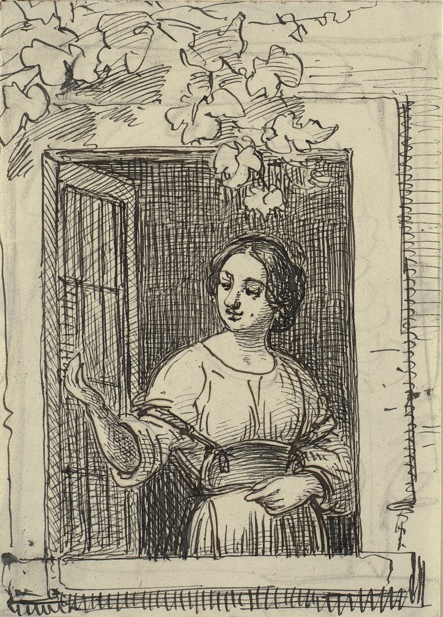 Ung jente i et vindu av Wilhelm Marstrand